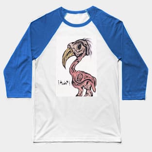 Purple Haired Flamingo Baseball T-Shirt